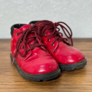 Kids Toddler boots red leather size 7